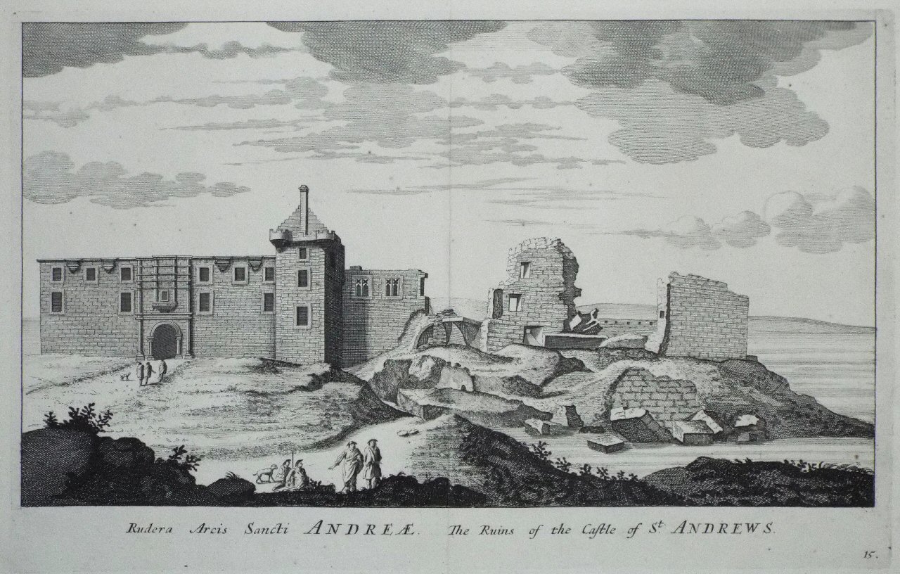 Print - Ruder Arcis Sancti Anreae. The Ruins of the Castle of St. Andrews.